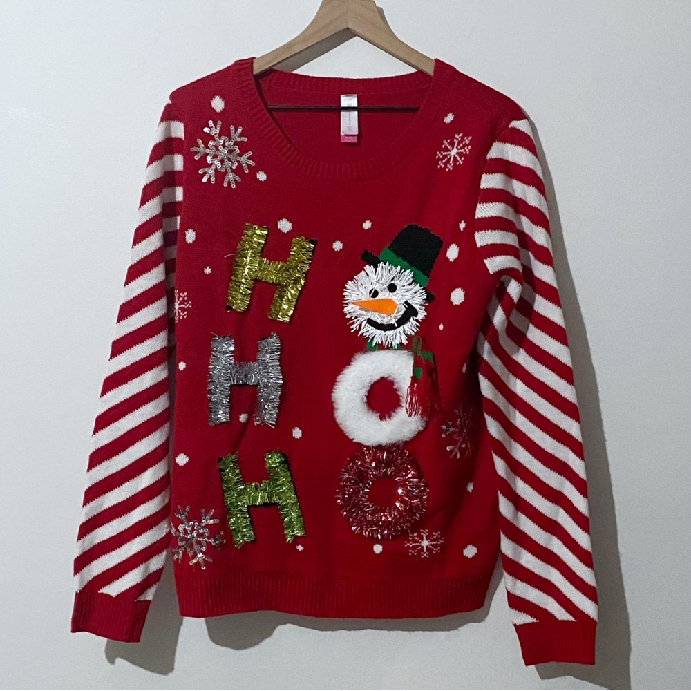 Ugly Christmas Sweater - No Boundaries Snowman Pullover XL Juniors